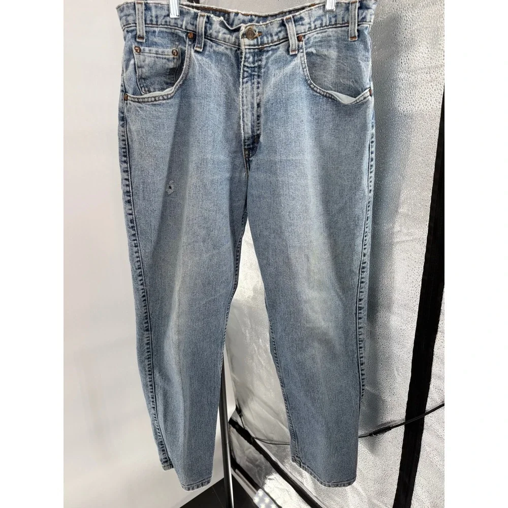 Vintage Levis 550 Orange Tab Relaxed Fit Tapered Leg Light Wash Jeans 34 Waist